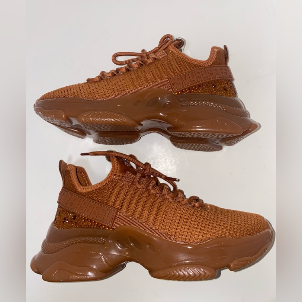 NWT. Steve Madden Maxima Lace Up Sneakers Chunky Platform Brown Multi 6.5M - Picture 3 of 10